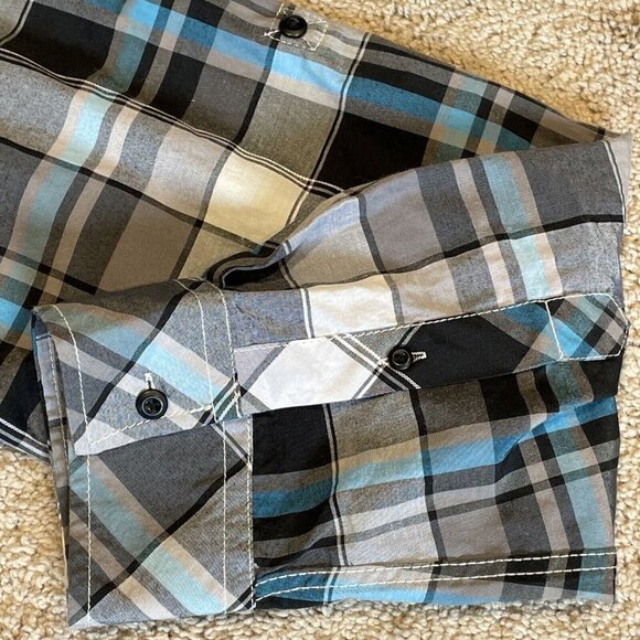 CHALC Mens Button Up Pearl Snap Shirt Size 2XL Plaid Western Ranchwear Rodeo - Picture 6 of 12